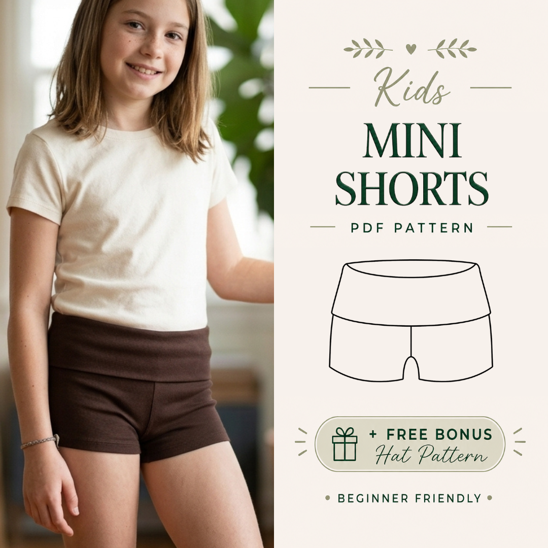 Mini Shorts Sewing Pattern, sizes XXS-XXL, Tweens & Adult Sizes