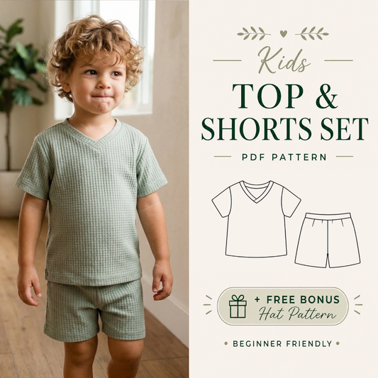 Top And Shorts Sewing Pattern, Summer Outfit Sizes 1–10