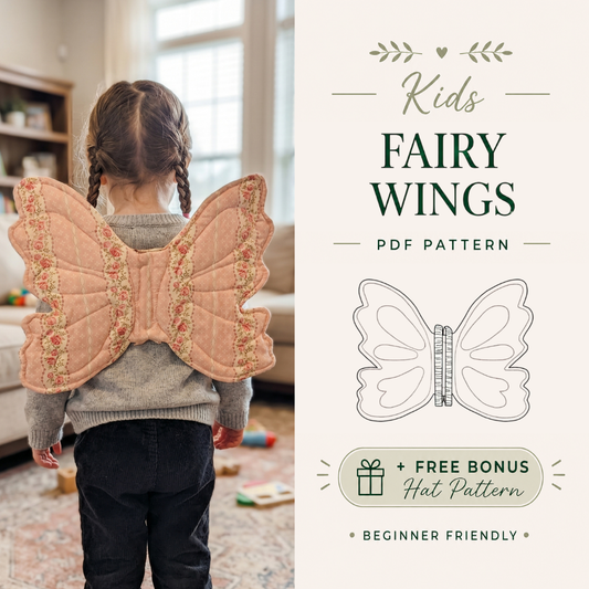 Fairy Wings Sewing Pattern for Kids, Easy DIY Costume with Written Instructions and Video Tutorial