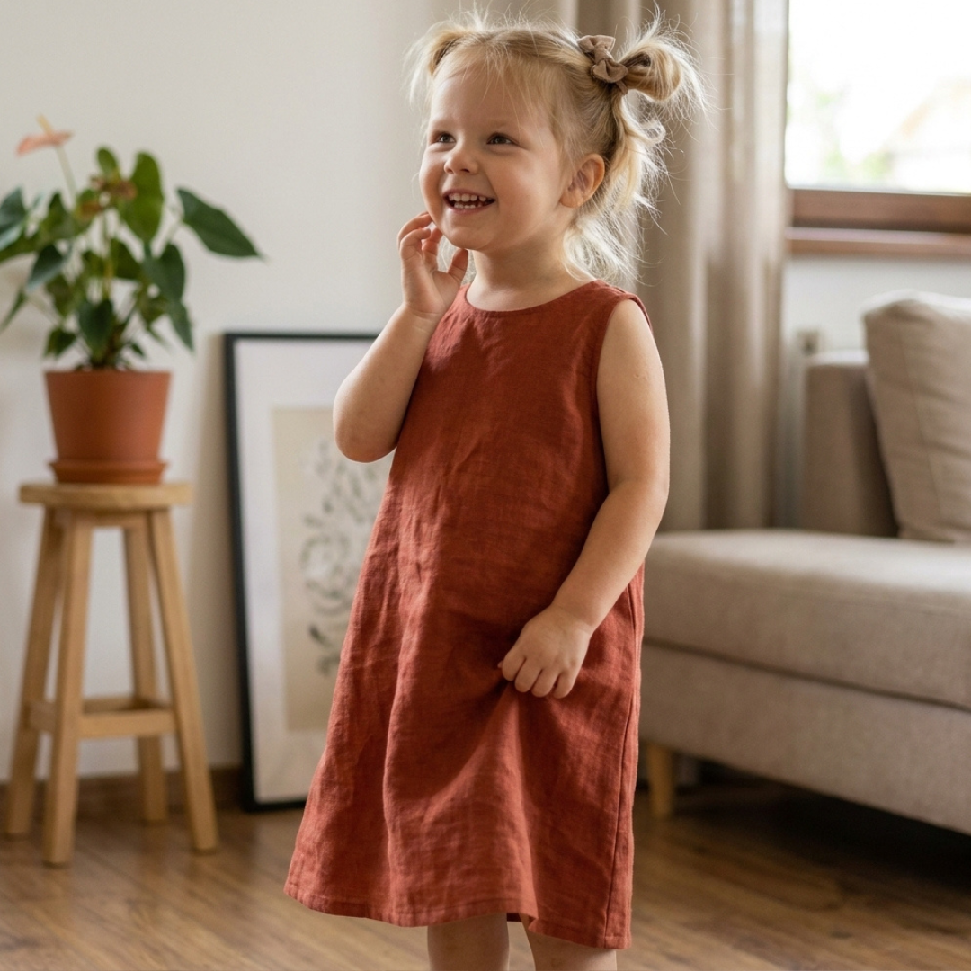 Girls Midi Dress Sewing Pattern, Pocket Dress PDF Pattern, Sizes 2-12Y