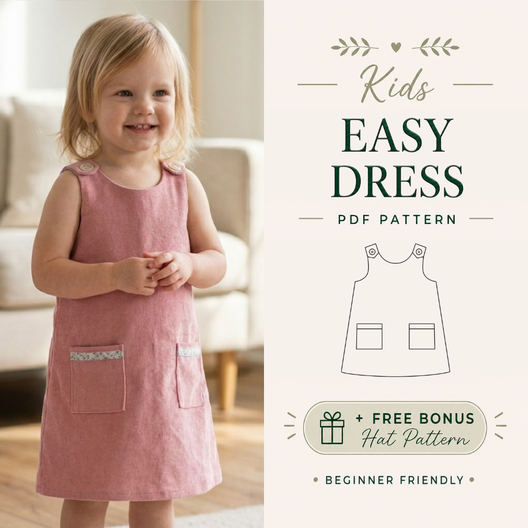 Girls Reversible Dress Sewing Pattern, A Line and Trapeze Styles