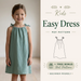 Girls Dress Sewing Pattern, Adjustable Strap Beginner Pattern