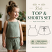 Girls Summer Shorts Set Sewing Pattern, Sleeveless Outfit PDF Pattern, All Sizes