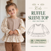 Girls Ruffled Blouse Sewing Pattern, Easy Puff Sleeve PDF for Kids
