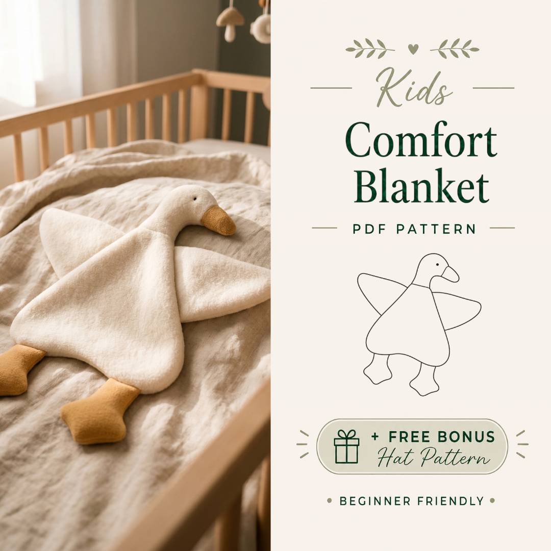 Goose Comfort Blanket Sewing Pattern, Beginner Friendly Cuddle Blanket, Written Instructions & Video Tutorial