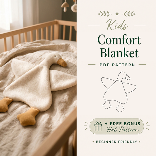 Goose Comfort Blanket Sewing Pattern, Beginner Friendly Cuddle Blanket, Written Instructions & Video Tutorial
