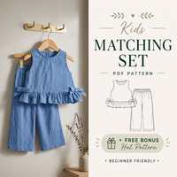 Top and Pants Sewing Pattern for Kids, PDF Pattern, Instant Download, Matching Set
