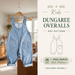 Kids Overalls Sewing Pattern, Easy Dungaree PDF, Sizes 2 M - 7 Years