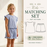 Kids Outfit, Top and Shorts Pattern, PDF Instant Download, Matching Set