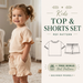 Girls Top and Shorts Set Sewing Pattern, Beginner Friendly, Sizes 1Y-13Y