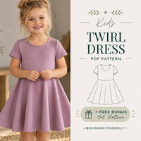 Girls Skater Dress Sewing Pattern, Kids Fit And Flare PDF