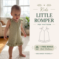 Classic Kids Romper Sewing Pattern, Instant PDF Download for Sizes 3M to 6Y
