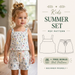 Girls Summer Shorts Set Pattern, Sleeveless Top And Shorts
