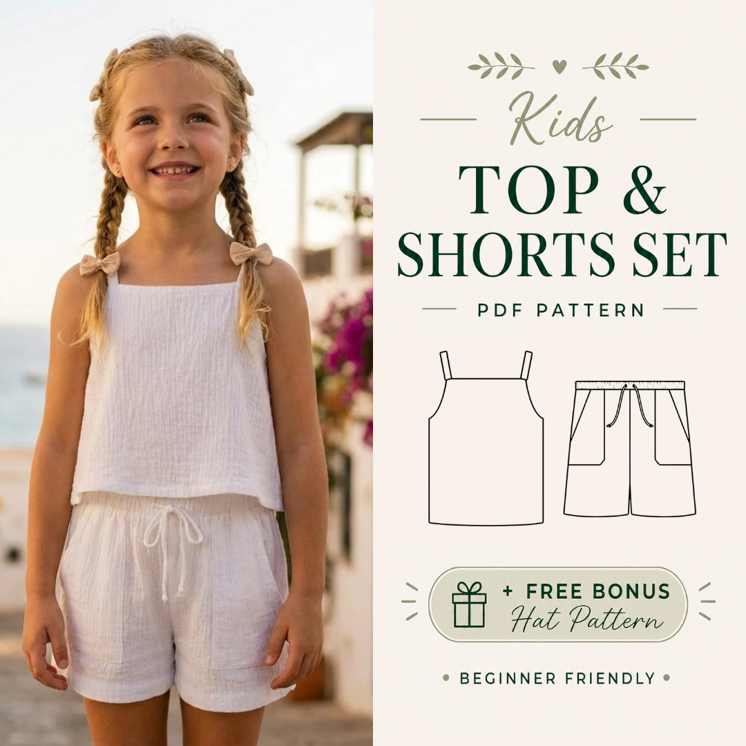 Summer Outfit Sewing Pattern, Easy Linen Top And Shorts