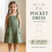 Girls Dress Sewing Pattern, Square Neck Pocket Dress