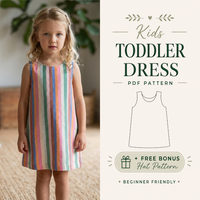 Toddler Dress Sewing Pattern, Classic Girls Dress Pattern