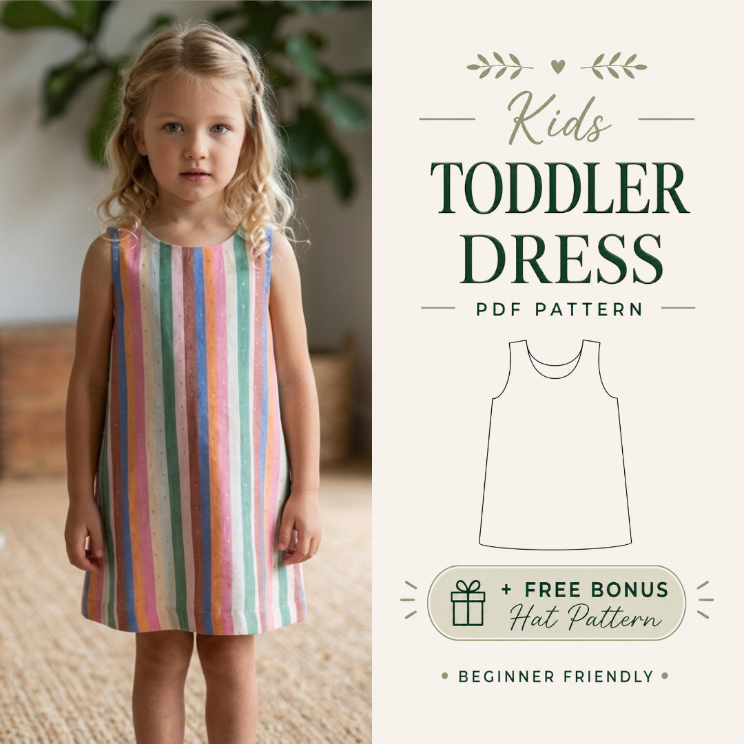 Toddler Dress Sewing Pattern, Classic Girls Dress Pattern