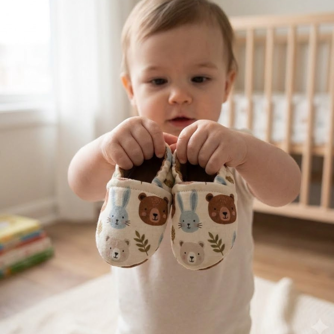 Baby Shoes Sewing Pattern, Beginner Slippers With Video Tutorial