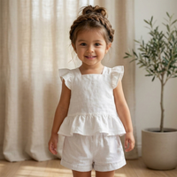 Kids Shorts Sewing Pattern, Easy Linen Top Set