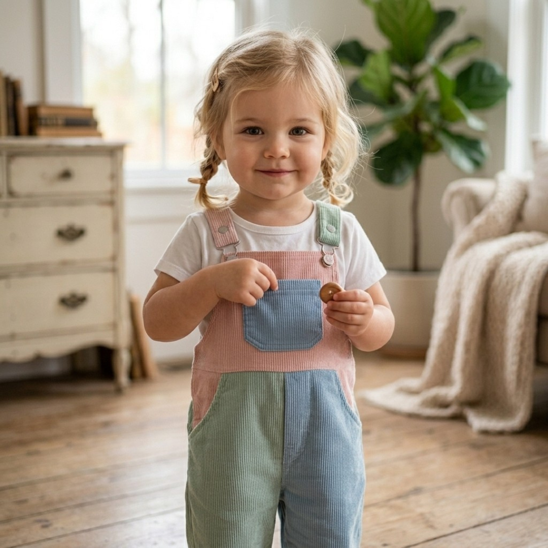 Kids Overalls Sewing Pattern, Beginner Toddler Jumpsuit Pattern