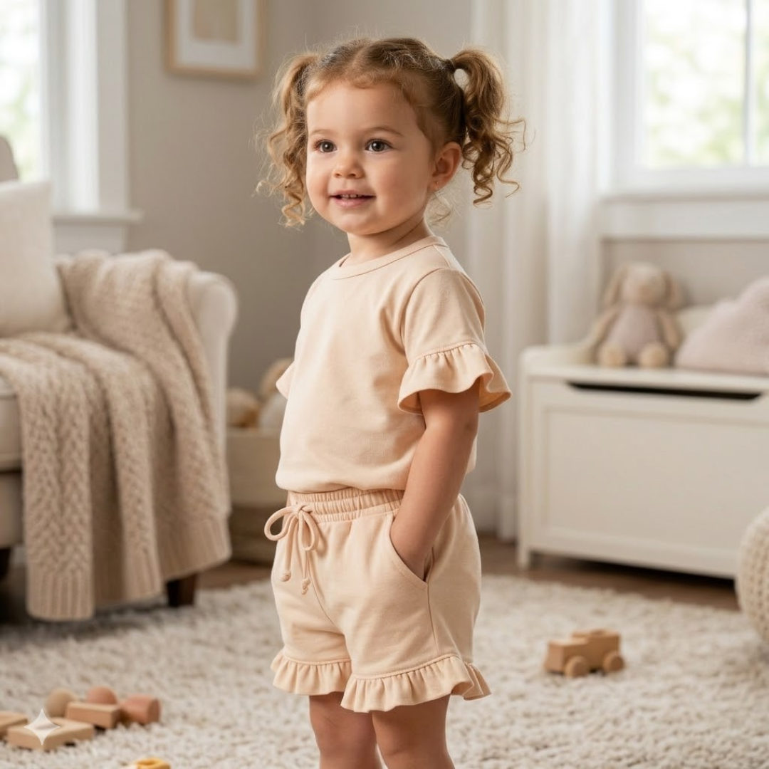 Girls Top and Shorts Set Sewing Pattern, Beginner Friendly, Sizes 1Y-13Y
