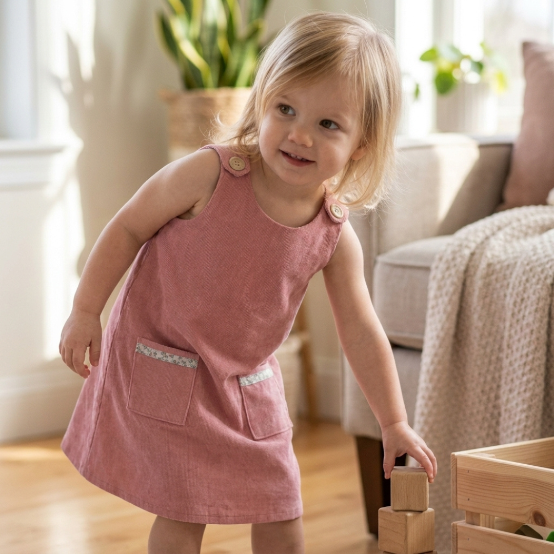 Girls Reversible Dress Sewing Pattern, A Line and Trapeze Styles