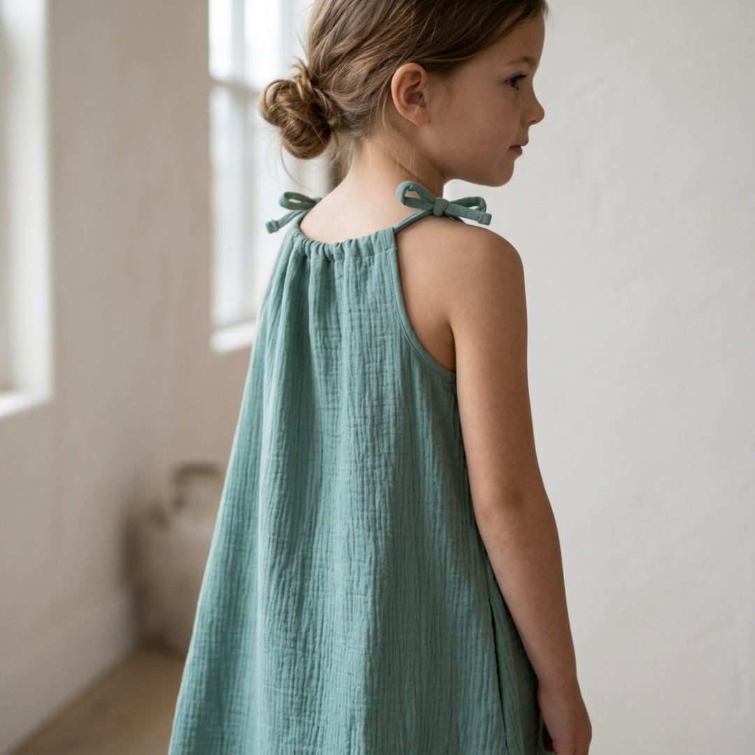Girls Dress Sewing Pattern, Adjustable Strap Beginner Pattern