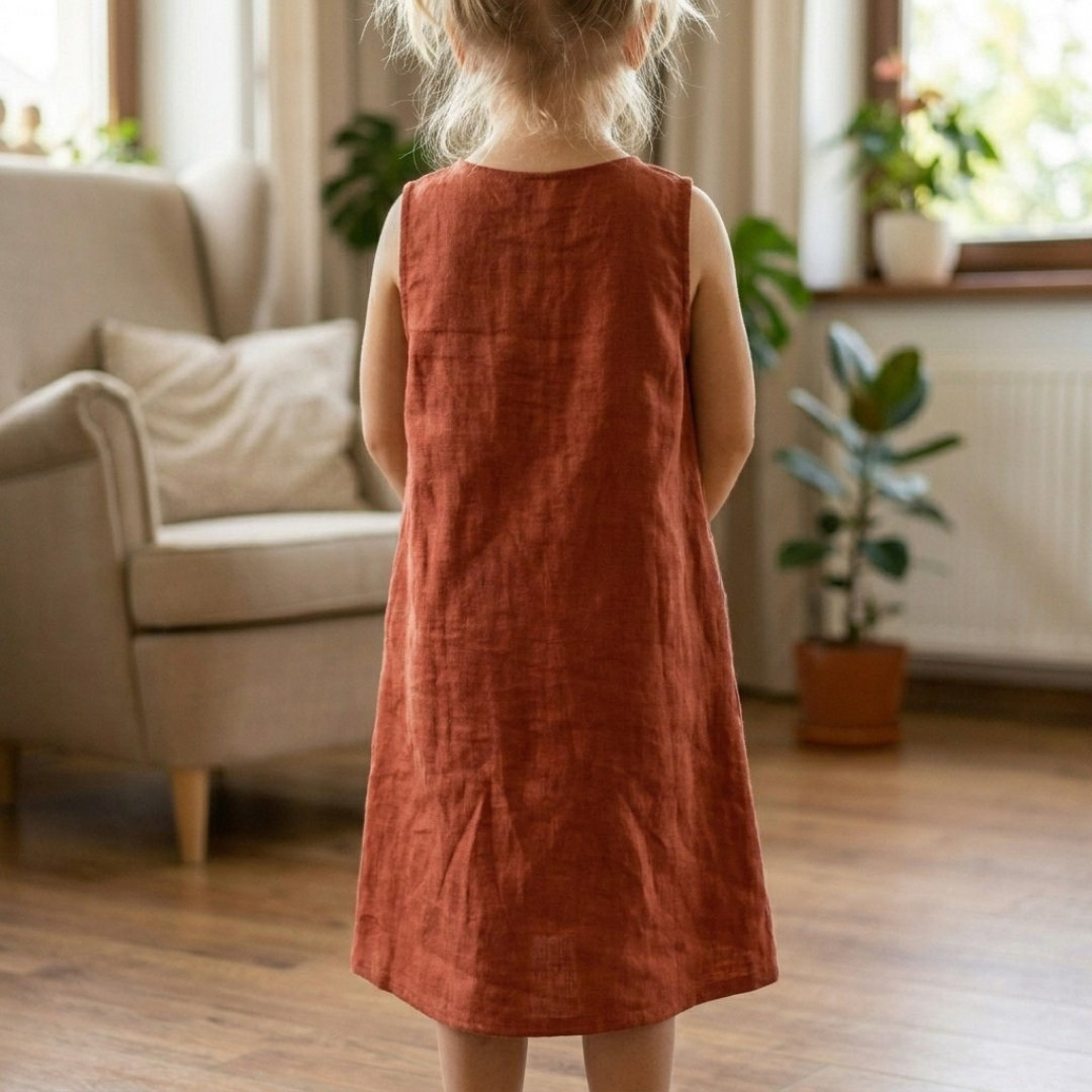 Girls Midi Dress Sewing Pattern, Pocket Dress PDF Pattern, Sizes 2-12Y