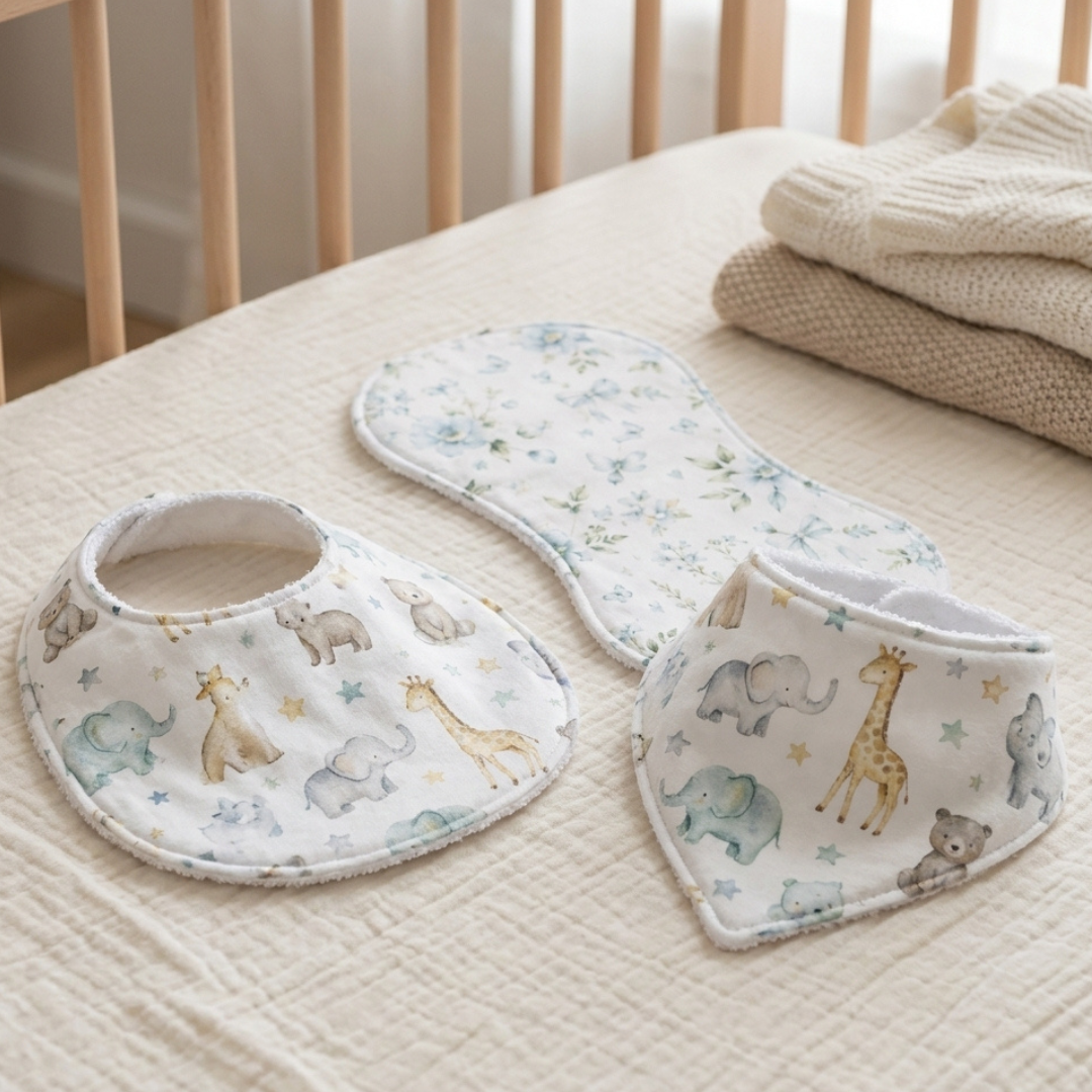 Baby Bib Sewing Pattern, Beginner Burp Cloth Tutorial