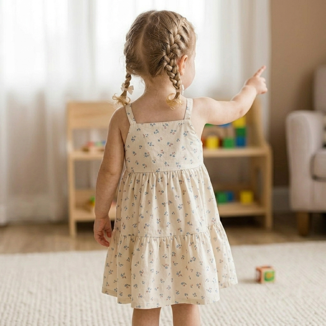 Girls Tiered Dress Pattern, Easy Summer Sundress For Kids