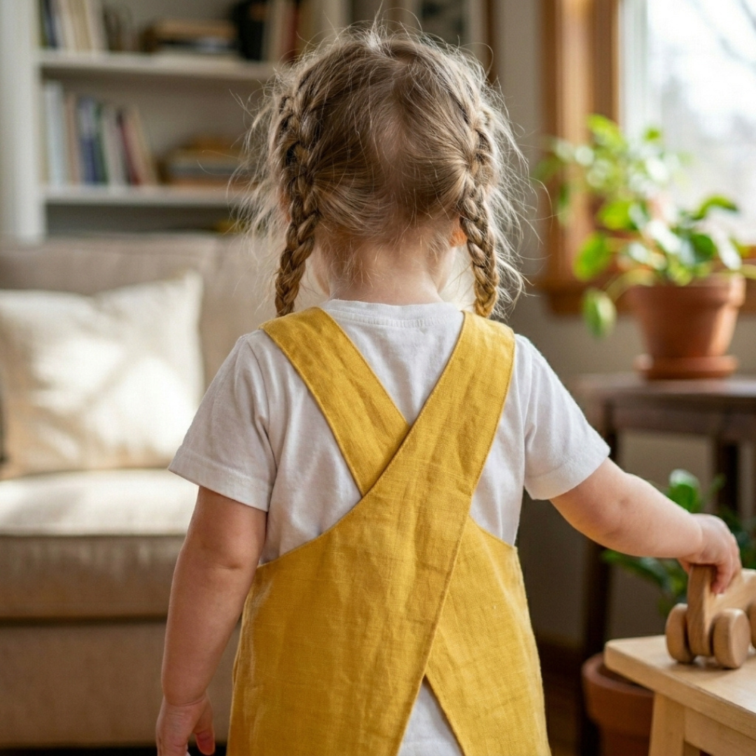 Cross Back Apron Sewing Pattern, Reversible Kids PDF Pattern, Sizes 1-10Y