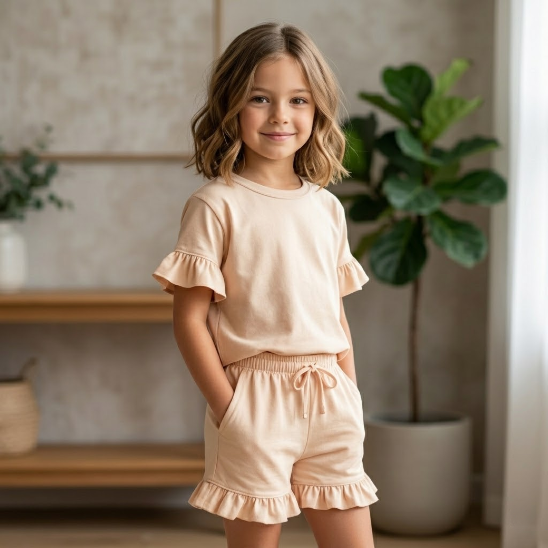 Girls Top and Shorts Set Sewing Pattern, Beginner Friendly, Sizes 1Y-13Y